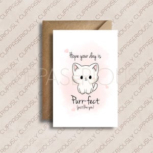 de voeux chat ronronnant | Parfait comme vous | pour correspondance illustrée | Jolie carte pour maman | carte de fête des mères | Aquarelle