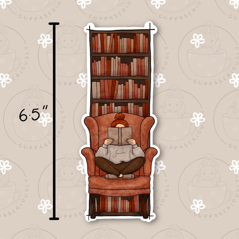 Bookcase Reading Illustrated bookmarks Autumnal bookmarks Bookmarks Cosy bookmarks zdjęcie 4