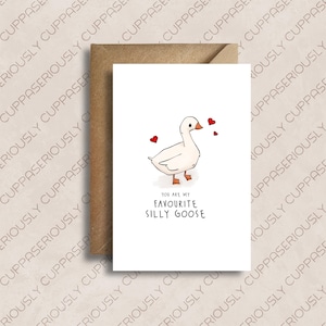Carte de voeux stupide d'oie | pour correspondance illustrée | Cartes douillettes | Saint-Valentin | Îles Galentines