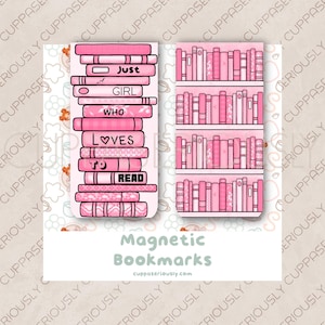 Marque-page magnétique rose pour livres et bibliothèque | Cadeau mignon | Marqueur de page | Cadeau pour lecteur | Rat de bibliothèque | Accessoires de lecture |