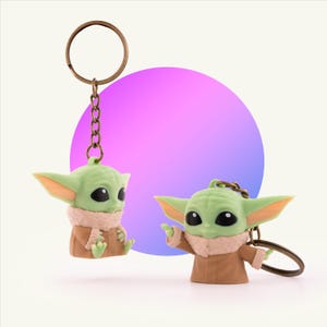 Chaveiro Grogu Star Wars | Pingente artesanal do Baby Yoda Mandaloriano | Adorável presente de pelúcia para decoração
