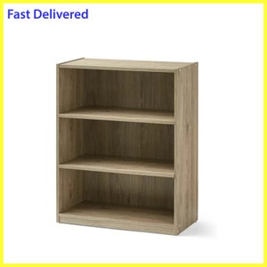 Furinno Gehry 3-Tier Bookcase, Bookshelf with Adjustable Shelves, White