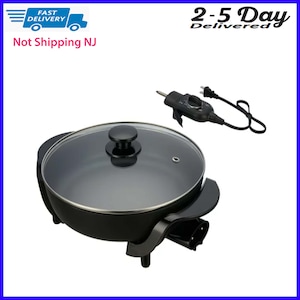 12 inch Round Nonstick Electric Skillet with Glass Cover
