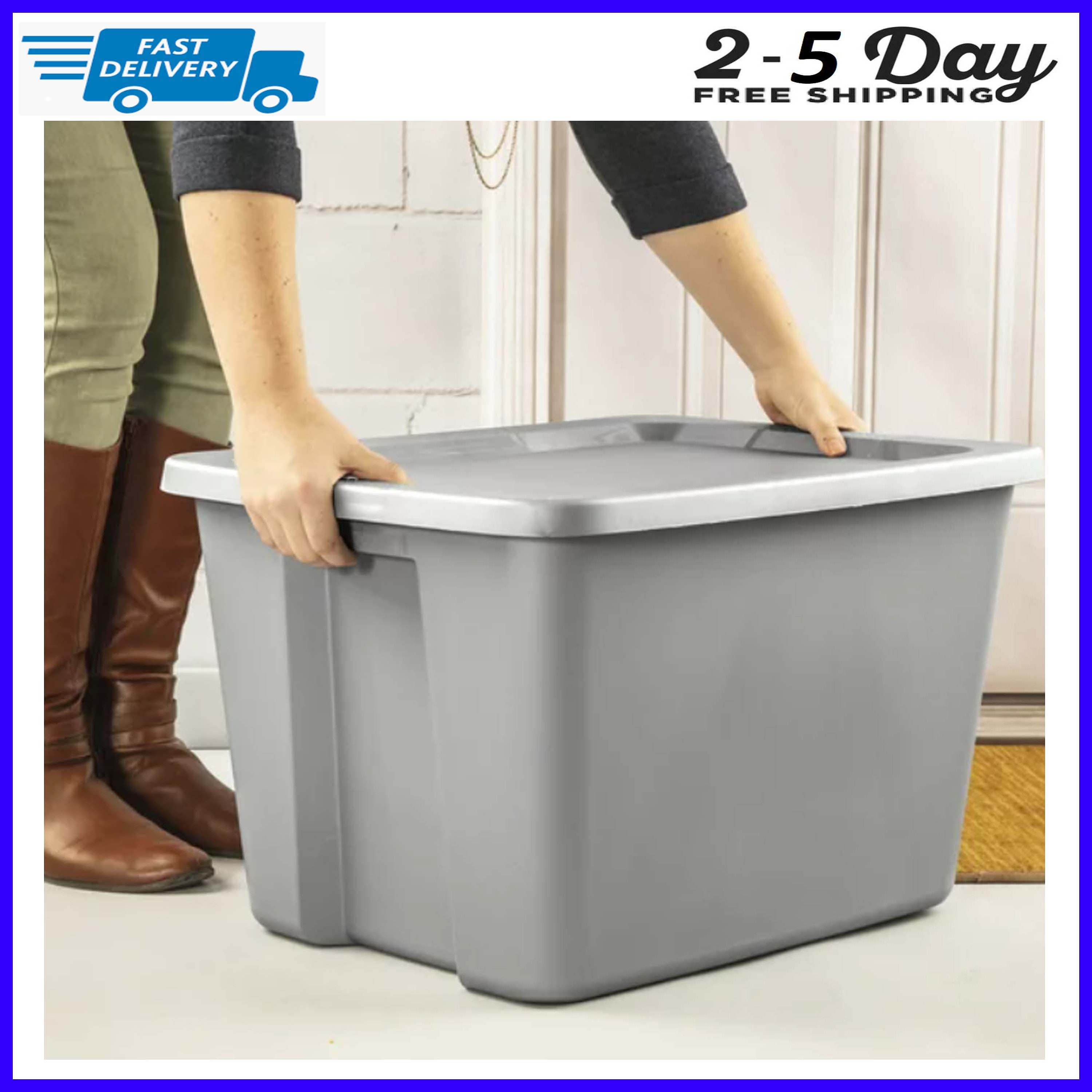 Sterilite 18 Gallon Tote Box Plastic, Turmeric 