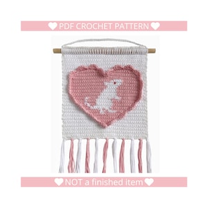 Valentine rat wall Hanging, crochet wall hanging, intarsia crochet pattern