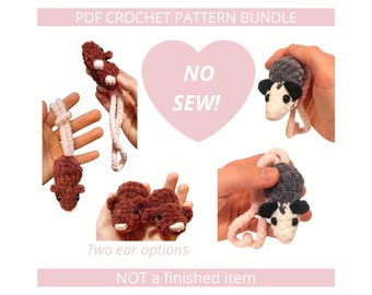 Pequeno Rato e Gambá Charm PDF Crochet Pattern, gambá, rato, amigurumi, sem costura