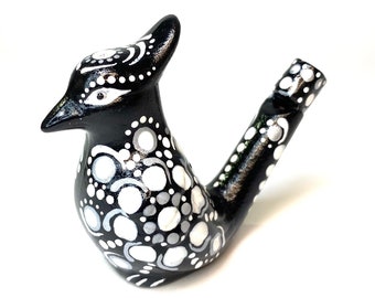 Ceramic water  whistle. Water Singing bird whistle. Hand made  Ukraine art. Pottery whistle. Ukrainian Souvenir