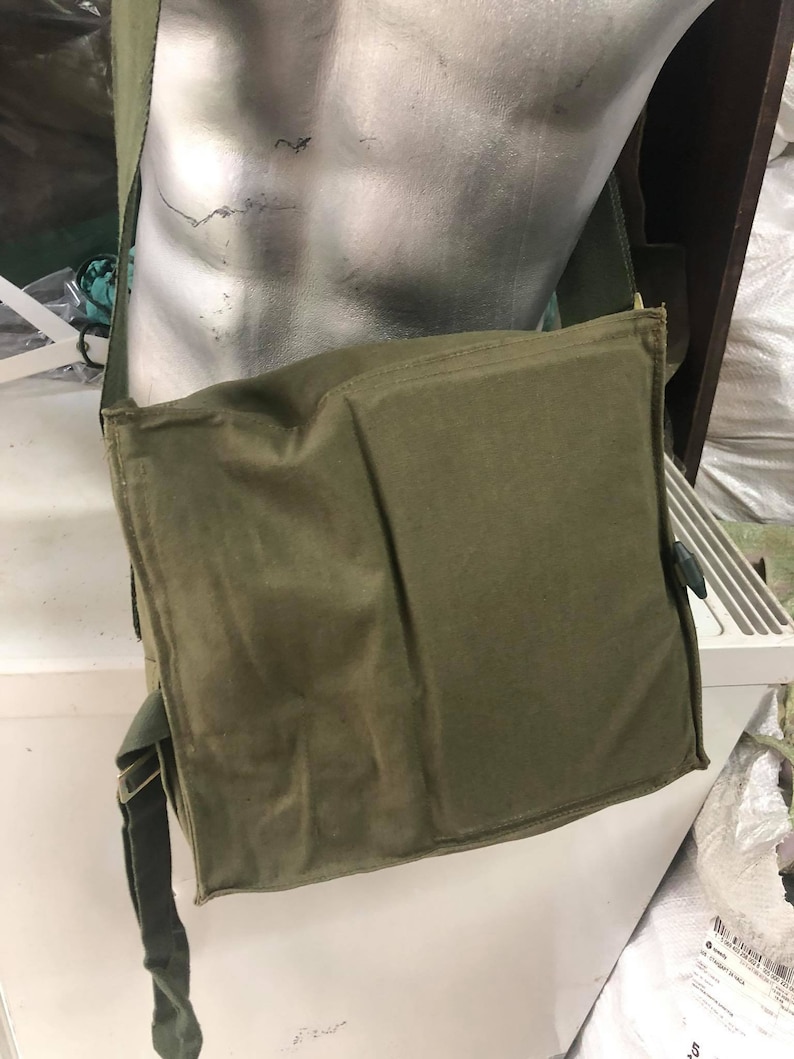 Véritable sac à bandoulière de l'armée militaire, sac à dos, sac à dos, neuf, toile vintage unisexe image 5