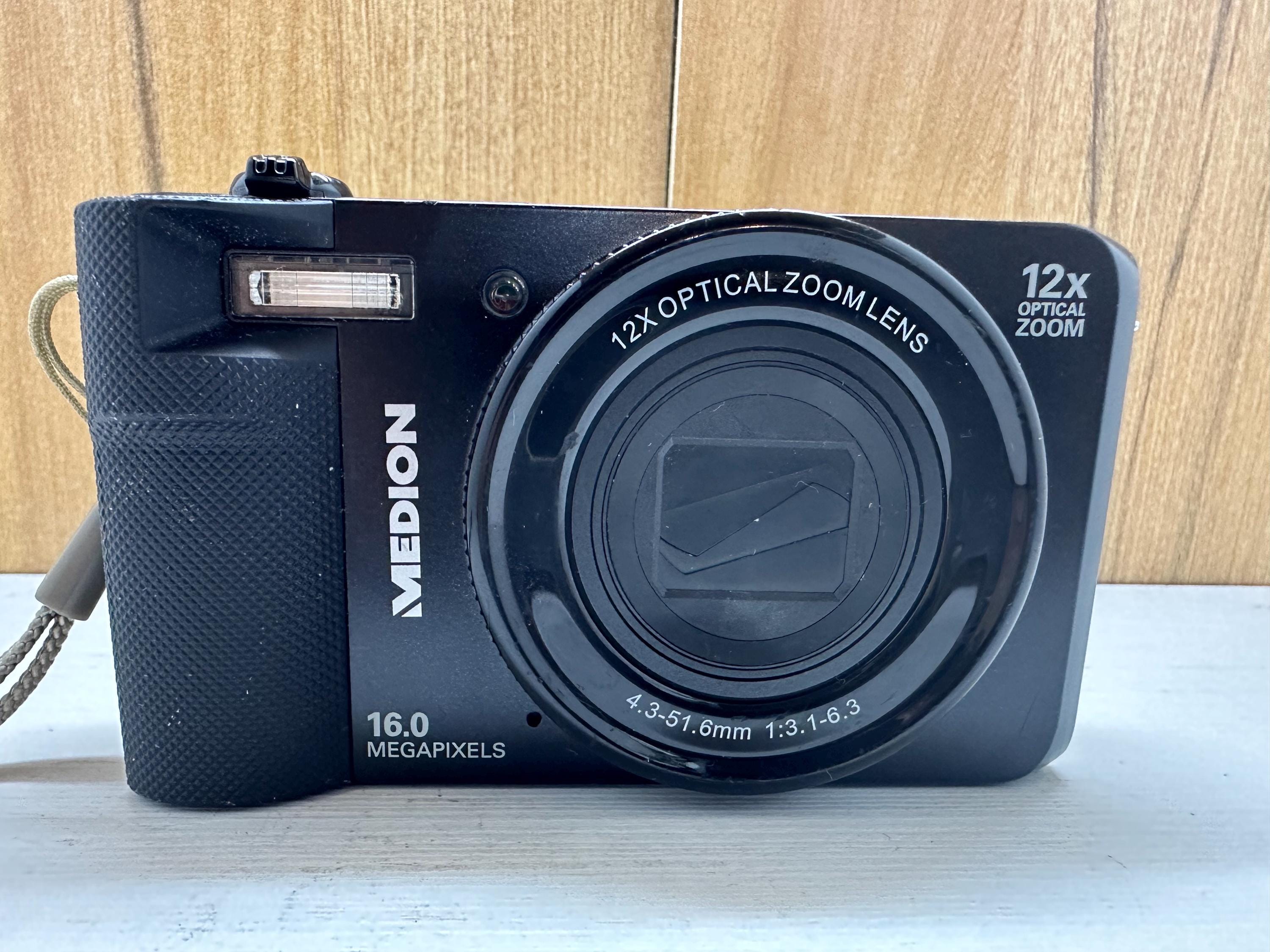 Medion Md86934 Digital Camera Made in Germany 16 Mp Compact 12x Wide  Optical Zoom Compact Black