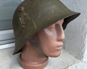 Vintage Military German Type HELMET M36 Bulgarian Flag Army Red Star Very Rare Unique Collectible Soldier Equipment