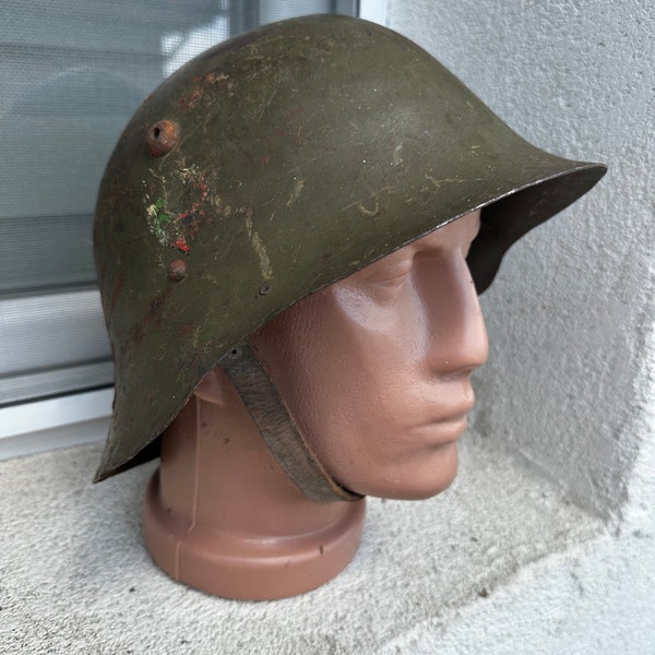 Vintage Military German Type HELMET M36 Bulgarian Flag Army Red Star Very Rare Unique Collectible Soldier Equipment