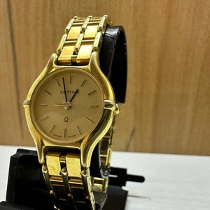 Certina Swiss Made Genuine Watch Wristwatch Ladies Gold Color Water Resistant 3ATM Quartz Women