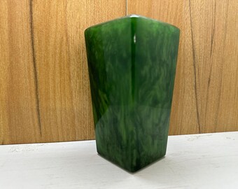 Incroyable vase vintage très rare en bakélite Cataline vert coulée de lave Art déco à collectionner