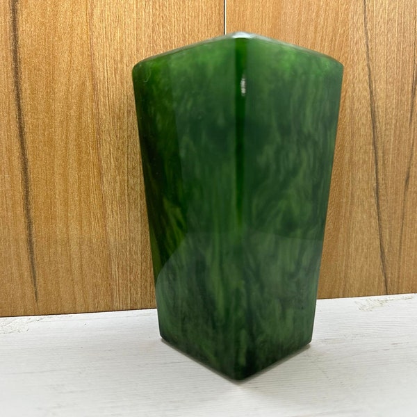 Amazing Vintage Very Rare Old Green Cataline Bakelite Vase Lava Flow Art Deco Collectible