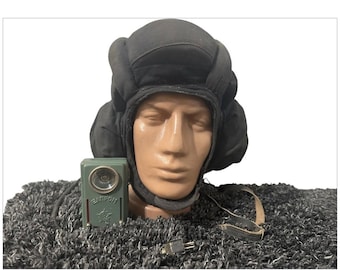 オリジナルソビエト戦車ヘルメット、ヘッドセット付き軍用ヘルメット