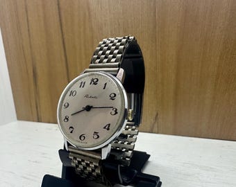 Vintage Unique Wrist Watch Raketa Made in USSR Jewels Automatic Mechanical Watch Genuine Stainless Steel Rare