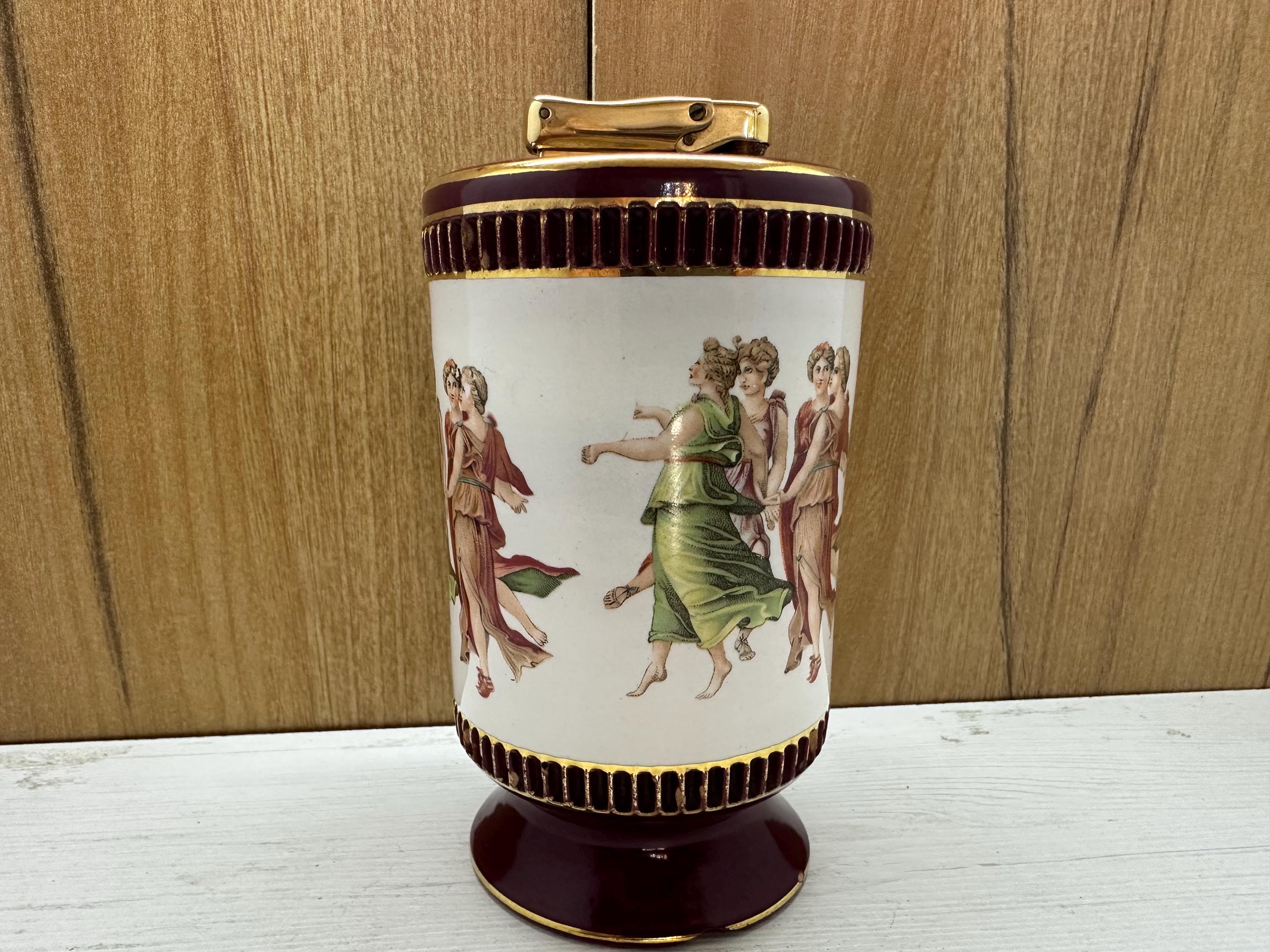 Vintage Hand Made Colibri Table Lighter Porcelain Ceramic