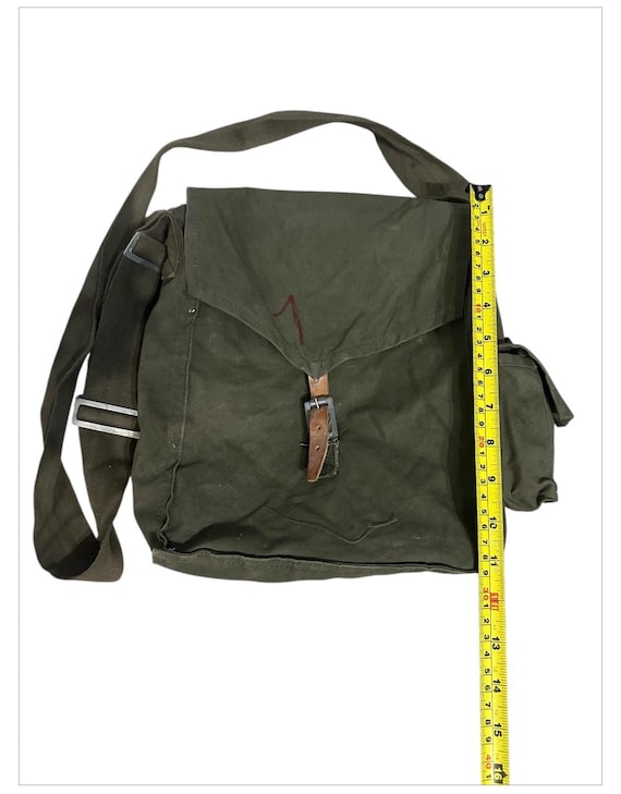 Vintage Genuine Military Shoulder Bag Haversack Canvas Army Unisex