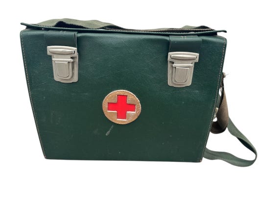 Vintage Military Field Medic First Aid Full Kit Canvas Bag Medical