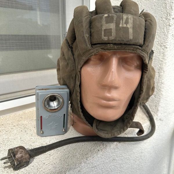 Original Military Vintage Romanian Army Helmet Tankman Tanker Tank Unique Old Flashlight Gift Free