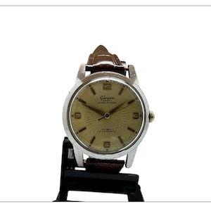 Vintage Unique Wrist Watch GENEVA Sport Swiss Made Ancre 17 Rubis Antimagnetic Automatic Mechanical Watch Genuine Stainless Steel Incabloc