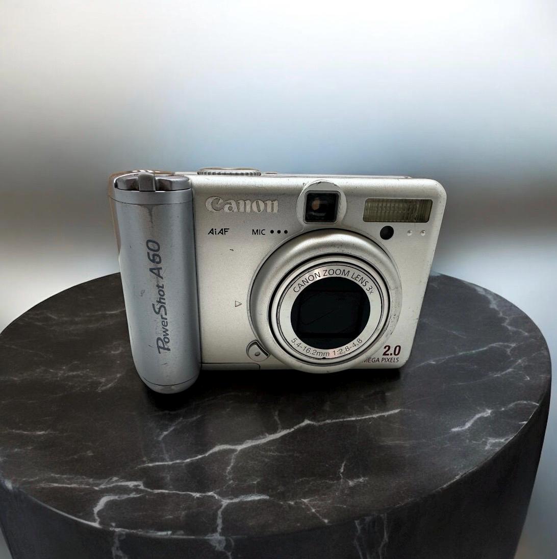 Canon Powershot A60 Super Silver Digital Camera Compact 2mp 3X