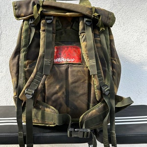 Vintage Militär Riesiger Rucksack Rucksack Vereinigtes Königreich Britische Armee Soldaten Ausrüstung Camouflage Sammlerstück Canvas Rucksack Haversack