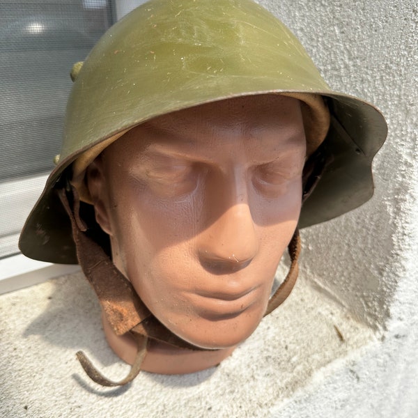 Vintage Military German Type Helmet M36 Bulgarian Army 1941 Original Soldier Equipment Very Rare Amazing Unique