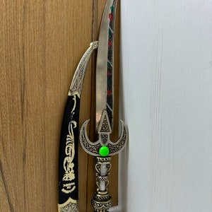 Arte antiga única vintage artesanal lembrança túmulo espada lâmina curva espírito nota cartões abridor de cartas de Marrocos decorativo marroquino