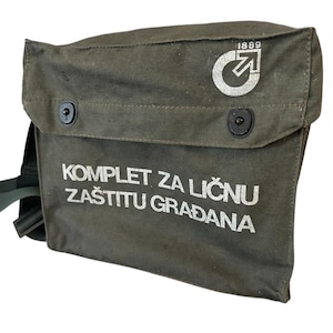 Vintage Military Jugoslavian Serbian Canvas Army Rucksack Haversack Bag Green Old Rare Durable Protective