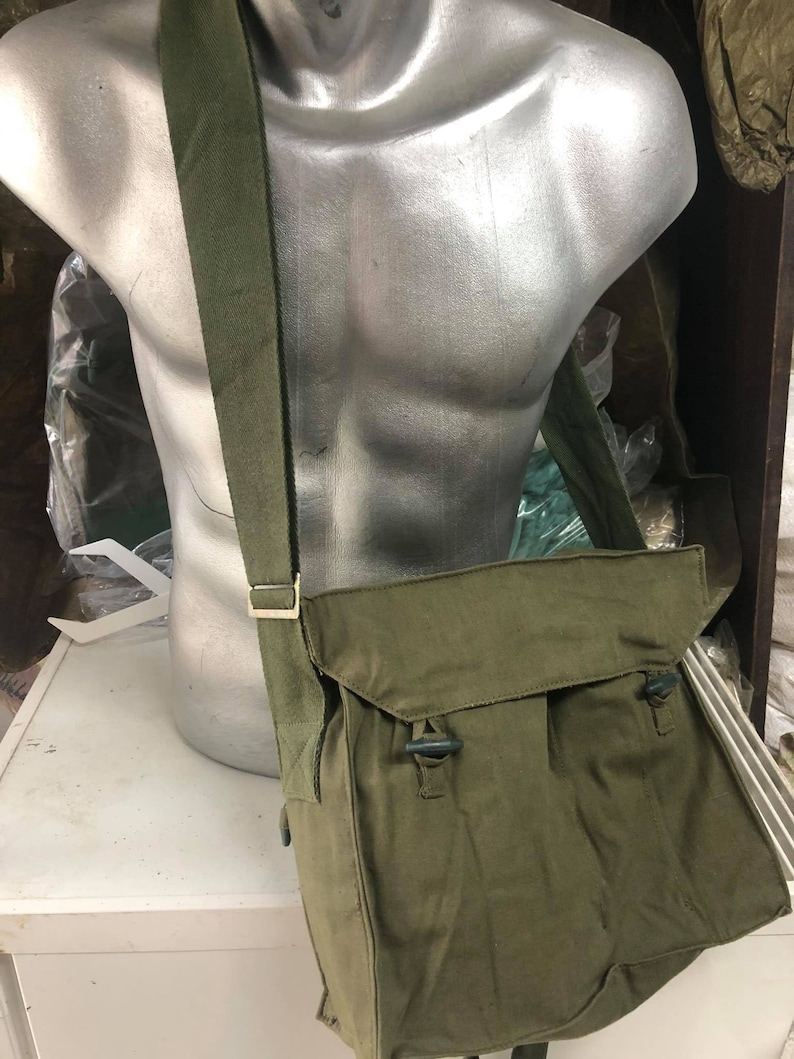 Véritable sac à bandoulière de l'armée militaire, sac à dos, sac à dos, neuf, toile vintage unisexe image 6