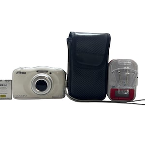 Nikon CoolPix S33 Waterproof Shockproof Digital Camera 3x Optical Zoom 13.2 MP Compact + 512 Mb Memory card, Battery, Charger, Case