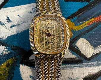 Luxury Ladies Watch Kangarucci 1 M/G Gold Plated Japan Movement Quartz with many Diamonds Amazing Unique Golden