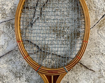 Vintage Wooden Antique Tennis Racquet Neptun Series Reghin Very Old Retro Collectible Fans 1970 Decor Grip 4