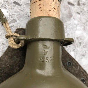 Military Army Original 1957 Combat Flask Canteen Czeck Republic Aluminium Very Rare Old  New, Never USED