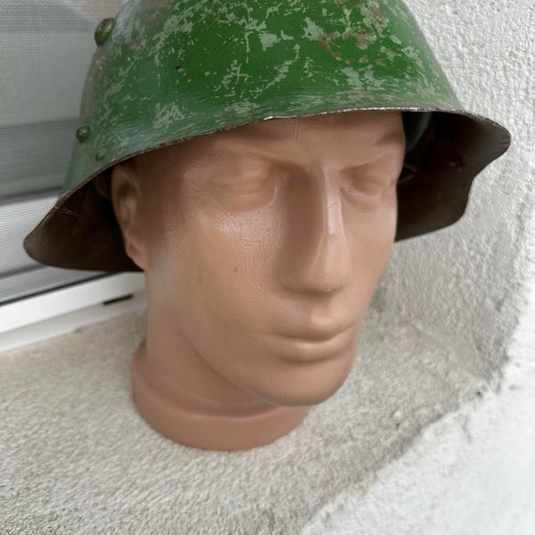 Vintage Military German Type Helmet M36 Bulgarian Army 1941 Original Soldier Equipment Collectible