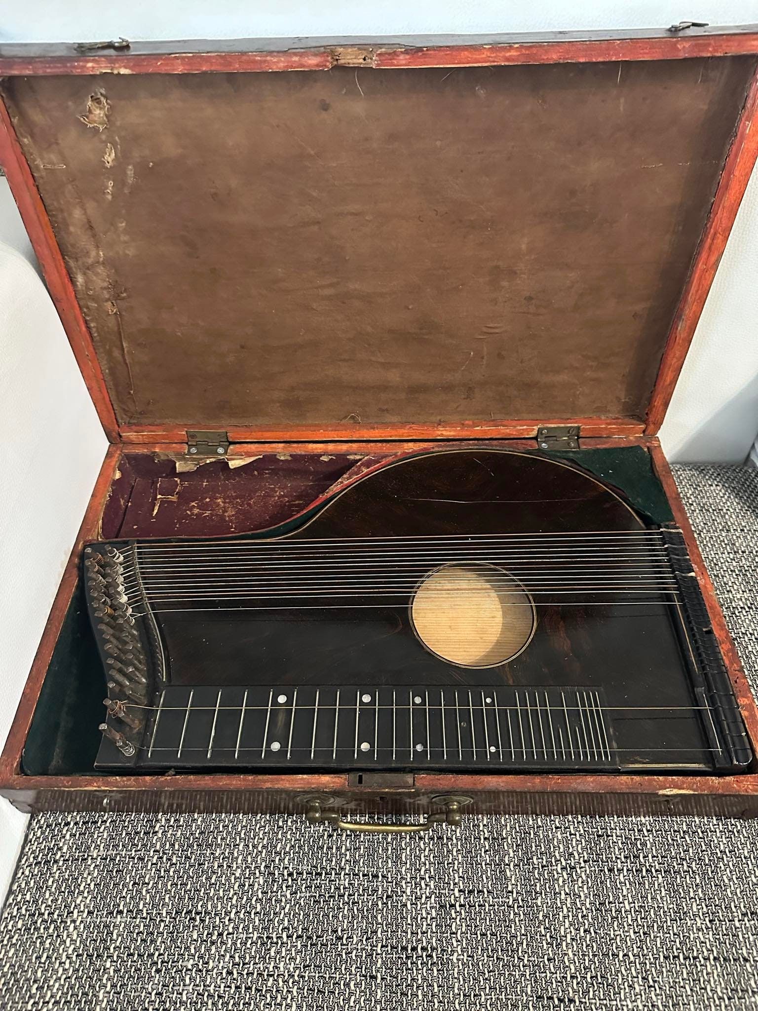 Antique Ancient Unique Zither Musical Instrument Very Rare German