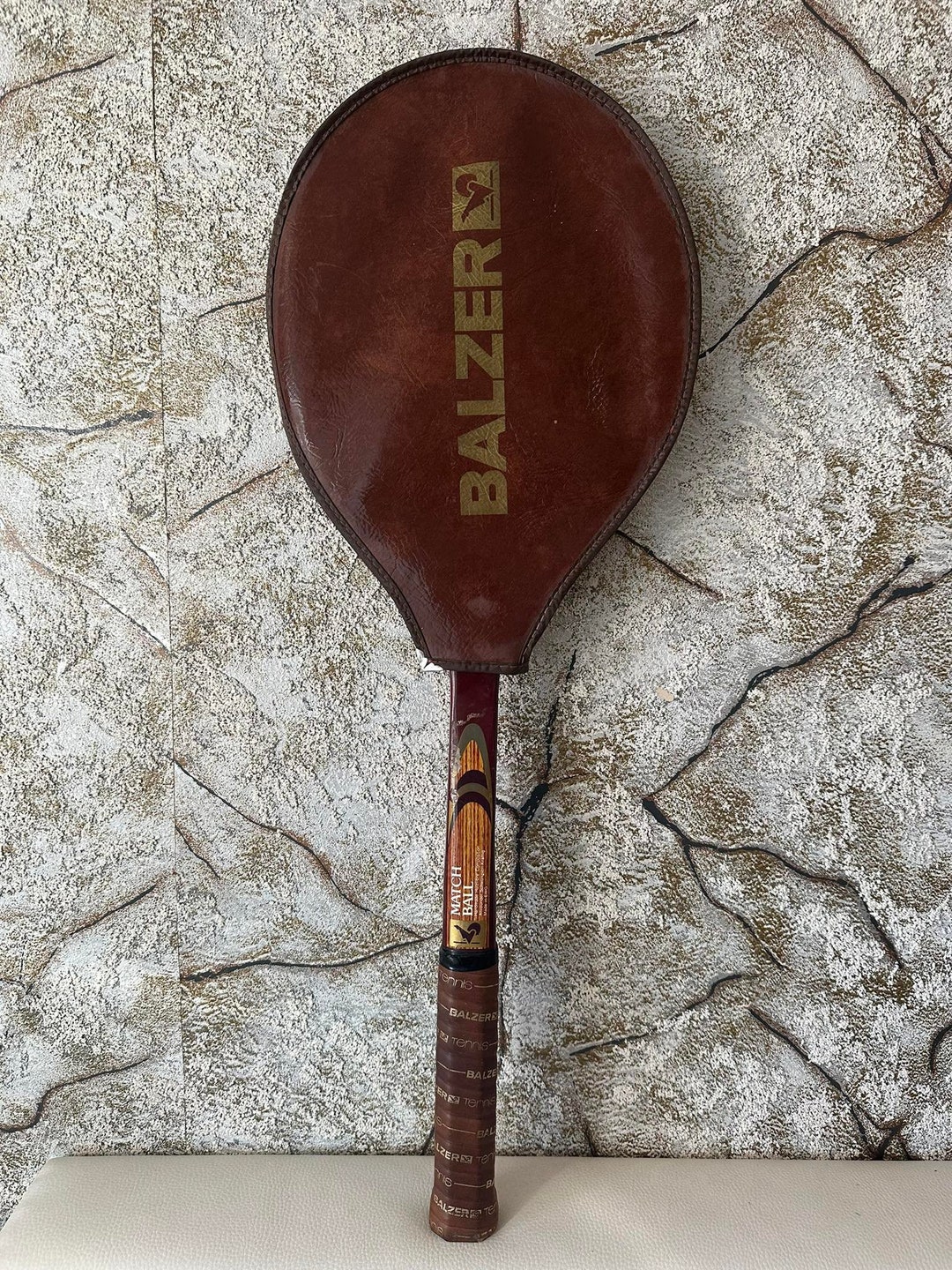 Old Racket Ball Vintage Wooden Antique Tennis Racquet Handmade Balzer Match Ball Very ...