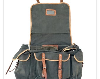 VINTAGE 1980S CANVAS DAY PACK ARMY SURPLUS BACKPACK SMALL RUCKSACK IN - Foto 5