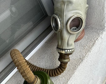 Military Vintage Army Gas Mask with Hose and Carbon Filter Unique Full Face