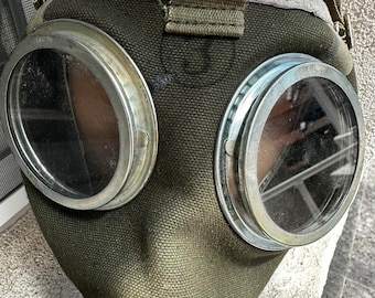 Vintage militar ejército nueva máscara de gas equipo de soldadura único raro + filtro