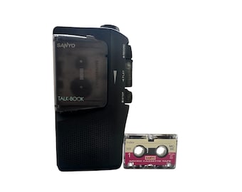 Stereo Voice Recorder Sanyo Trc 515M Talk Book Microcassette Recorder AA 1,5V Batteries Corder Black