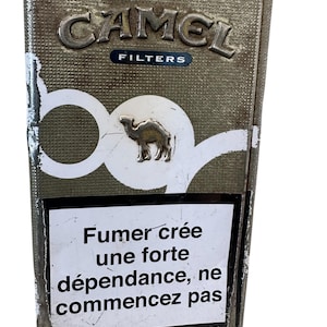 Unikatowy rzadki filtr Camel, puszka na papierosy, metalowe pudełko, rzadkie stare, wyprodukowane we Francji