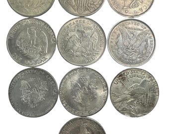 Veel van 10 unieke vintage oude Monette Liberty USA kopie Verenigde Staten 1 dollar collectie memorabilia zeldzame Amerikaanse munten