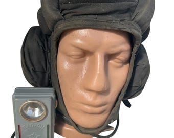 【激レア実物】 TSh-4M 戦車兵ヘルメット 製 ベトナム軍放出品 Original Soviet Tanker Helmet Tsh-4m With Communication Headset