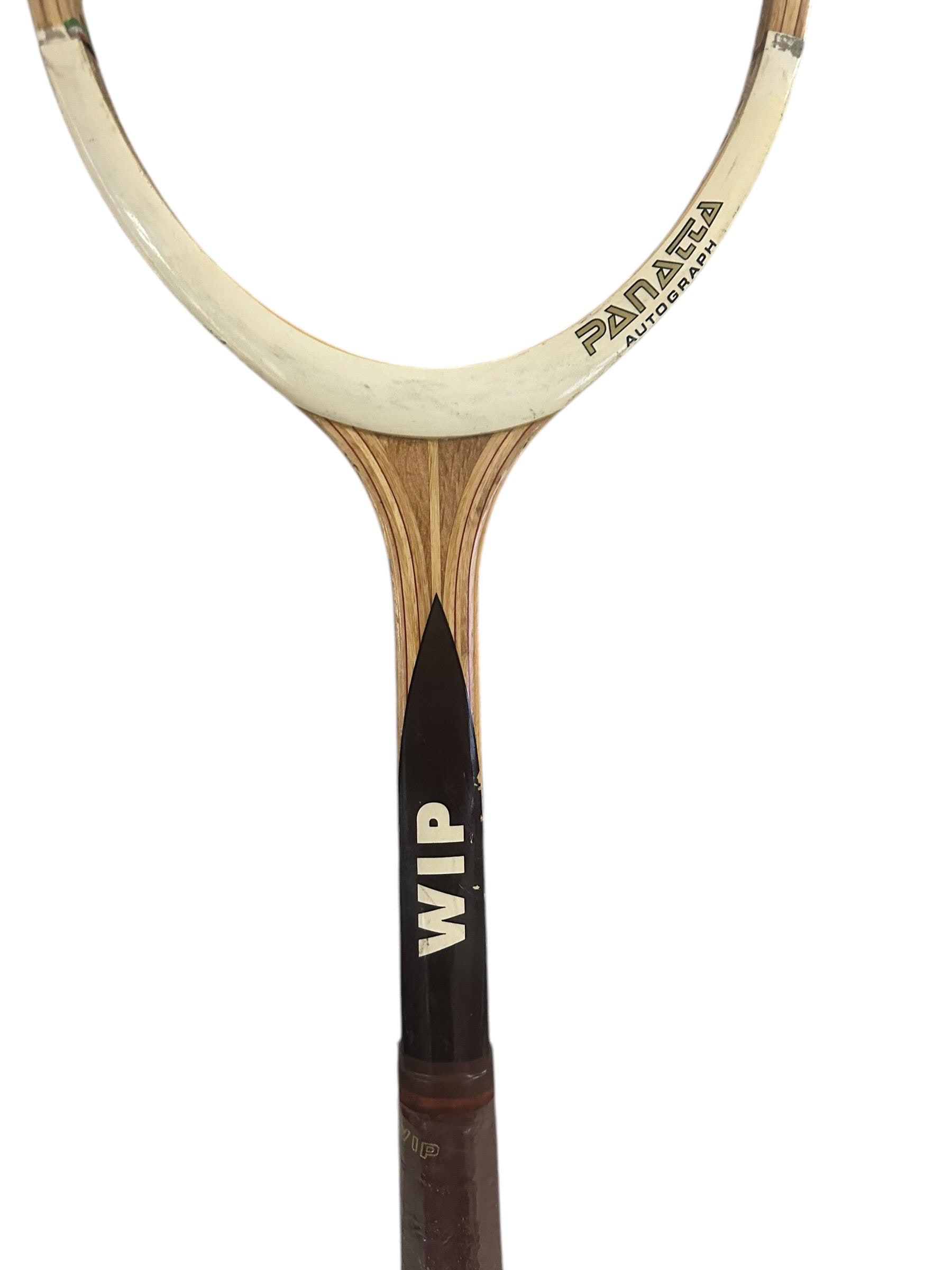Vintage Wooden Antique Original Tennis Racquet WIP Panatta