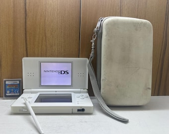 Handheld Game Nintendo DS Lite Console Game Boy White Touch Screen Camera with Game Diddi Kong Racing and Case Unique