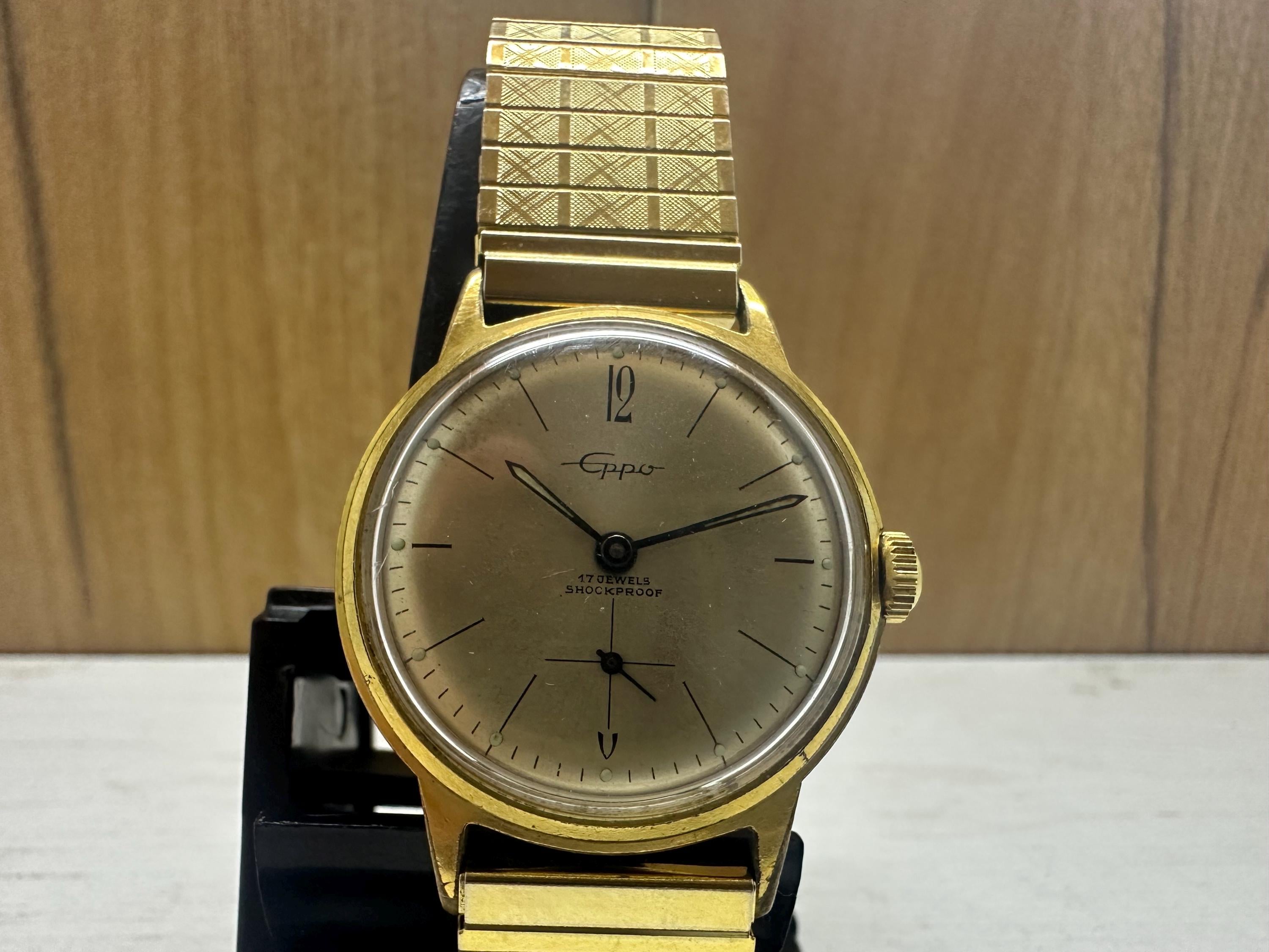 Luxury Vintage EPPO Gold Plated 17 Jewels Shockproof Mechanical