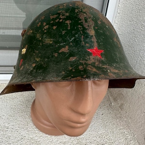 ヴィンテージミリタリードイツ型ヘルメットM36ブルガリア軍1941オリジナル兵士装備本革