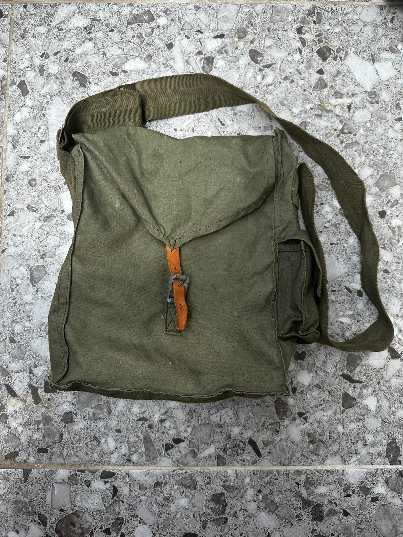 Vintage Genuine Military Shoulder Bag Haversack Tarpaulin Vintage Genuine Military Shoulder Bag Haversack Tarpaulin